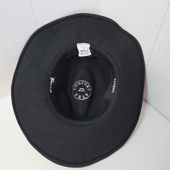 Twister Dakoda Crushable Black M Felt Wool Cowboy Unisex Hat. Warm. Western Rare - Picture 12 of 12